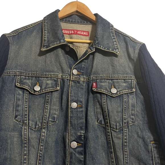 Vintage Guess Jean Denim Jacket Blue Knot Long Sleeve Women's Size X-Large - Picture 2 of 14